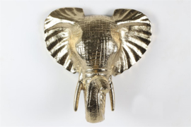 Haak - Wand haak - olifant - Aluminium - Goud - 21.5x13.5x22.5cm