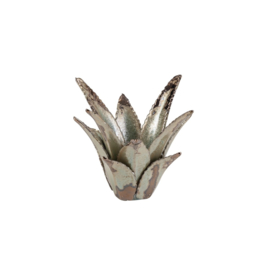 Waxinehouder - Keramiek - Agave - Groen - 22 x 22 x 16 cm