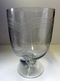 Windlicht  - op voet - 25cm - Ø17cm - Glas - Helder.