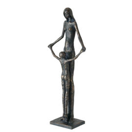 Man - Vrouw - Beeld - 60cm - Polyresin - Liefde - Oud Bruin