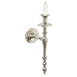 Wand kandelaar - Muur kandelaar - Metaal - Zilver - 32x15cm - Klassiek