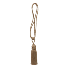 Decoratie Kwast - Ibiza - Taupe - Hanger - Jute - Sfeervol - 68cm - Ø4.5cm - Hand gemaakt.