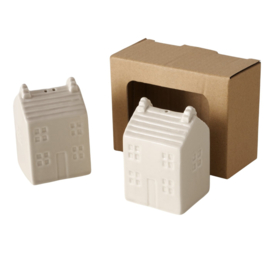 Peper en Zout - stel - 2 set - Huisjes - Huwelijk - Leuk Cadeau - Gezellig - 7x4cm.