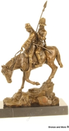 Bronzen beeld paard met ruiters