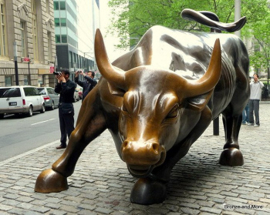 Grote Wall Street bronzen stier