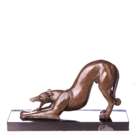 Borzoi hazewindhond brons beeld