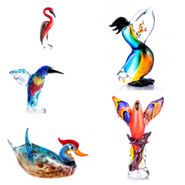 Murano stijl glazen sculpturen