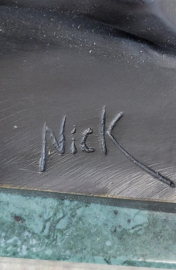 Bronzen curlingtrofeebeeld