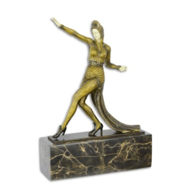 Kaukasische danseres brons beeld