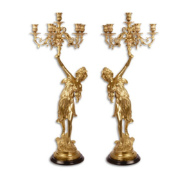 Empire goudbronzen kandelaars CL103