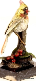 Kardinaalvogel bronzen beeldje