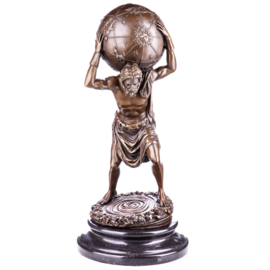 Titan Atlas met globe brons beeld