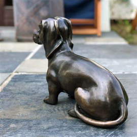 Teckel hond bronzen beeld
