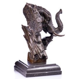 Olifantenkop bronzen beeld