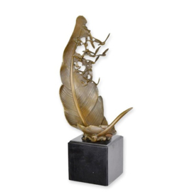 Bronzen duivenveer met duiven