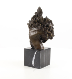 Paardenhoofd bronzen beeld