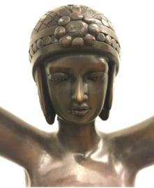 Art Deco vrouwenlampen in brons