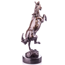 Steigerend paard bronzen beeld
