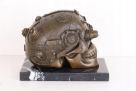 Steampunk doodshoofd bronzenbeeld