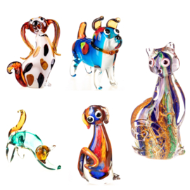 Murano stijl glazen sculpturen