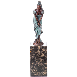 Elegant vrouw bronzen beeldje