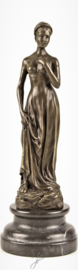 Bronzen beeld elegante vrouw