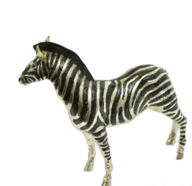 Bronzen zebrapaard beeld