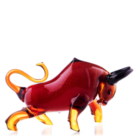 Wall Street beurs glazen rode stier