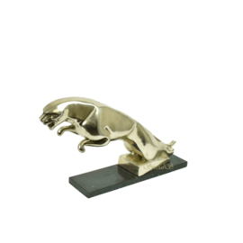 Jaguar Art Deco zilver bronzen beeld