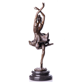 Bronzen flamingo danseres beeld