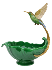 Kolibrie porselein bronzen schaal