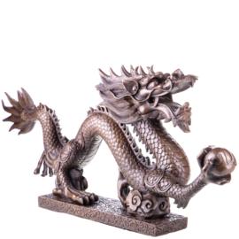 Chinees groot bronzen drakenbeeld