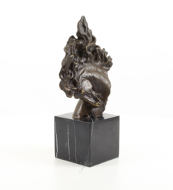 Paardenhoofd bronzen beeld