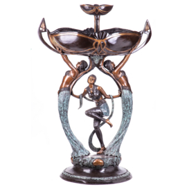 Bronzen Art Nouveau vrouwenfontein