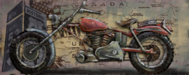 Stoere motor 3D metalen schilderij