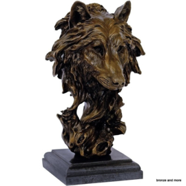 Wolf bronzen beeld