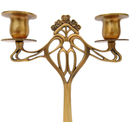 Jugendstil set bronzen kandelaars