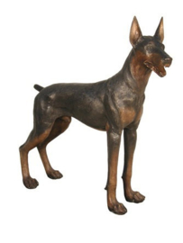 Dobermannhond bronzenbeeld