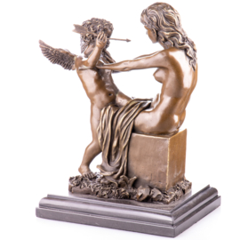 Bronzenbeeld van Cupido en Aphrodite