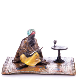 Arabier lezende man brons beeld