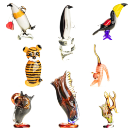 Murano stijl glazen sculpturen