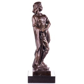 Bronzen krijger met zwaard beeld