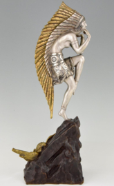 Dansende Indianenvrouw bronzenbeeld