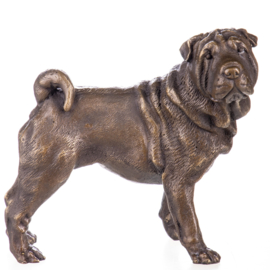 Chinese shar-pei hond bronzen beelden