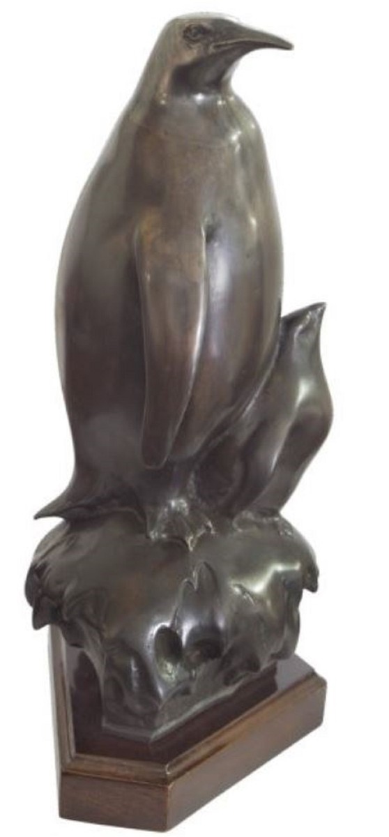 Bronzen beeld pinguïn met jong