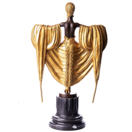 Art Deco danseres verguld bronsbeeld