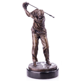 Golfspeler bronzen beeld