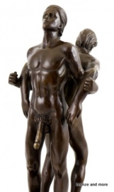 Bronzen naakte homo mannen beeld