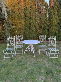 Franse smeedijzeren eettafelset Coco Chanel