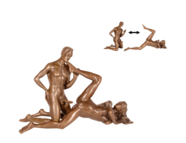 Man en vrouw seks bronzen beeld